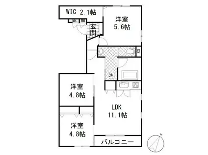 グラン シェル(3LDK/3階)の間取り写真