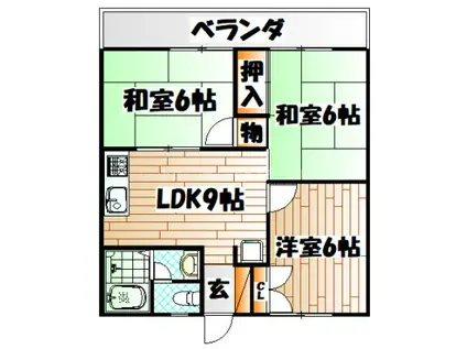 オアシス井堀(3LDK/1階)の間取り写真