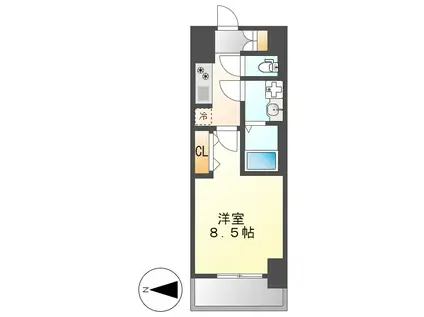 S-RESIDENCE金山ウエスト(1K/2階)の間取り写真