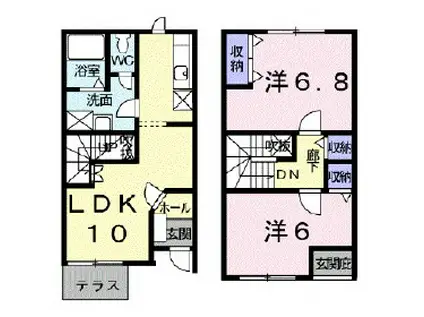 エクセルハイム(2LDK/1階)の間取り写真