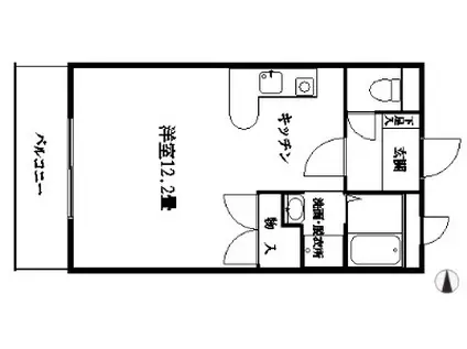 ハイムグランディ(ワンルーム/2階)の間取り写真