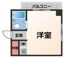 コシベ八戸ノ里(ワンルーム/2階)の間取り写真