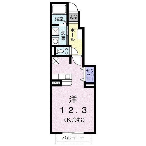 フィオーレA(ワンルーム/1階)の間取り写真