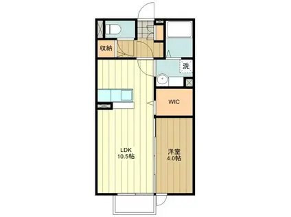 メゾンルミエール(1LDK/2階)の間取り写真