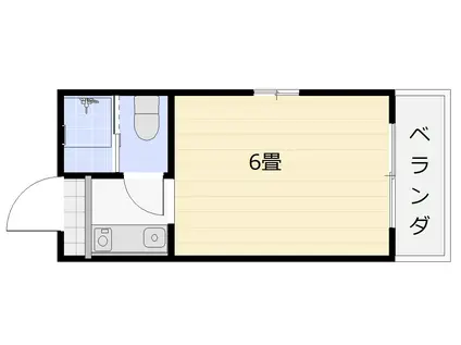 村田ハイツ 宮田町(ワンルーム/2階)の間取り写真