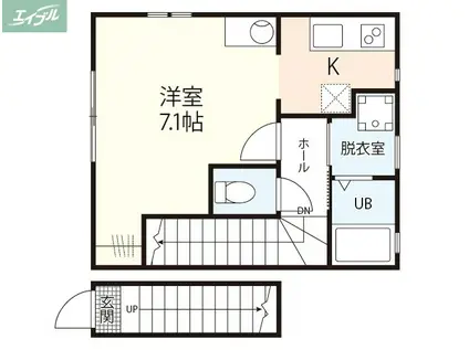 GRAN MARRY下伊福(1K/2階)の間取り写真