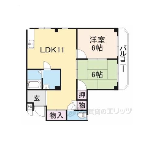 サンマンション(2LDK/3階)の間取り写真