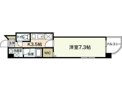 SUNSQUARE堺町(1K/6階)の間取り写真