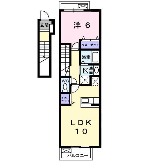 アニュー福田(1LDK/2階)の間取り写真