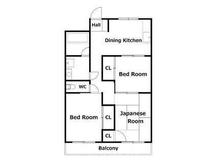 グリーンメゾン南庄町 西棟(3DK/4階)の間取り写真