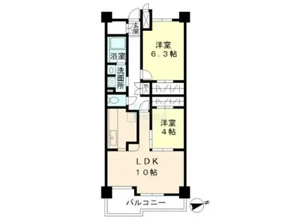 グリーンヒルズ目白(2LDK/6階)の間取り写真