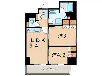 パークアクシス新板橋ウエスト(2LDK/12階)の間取り写真