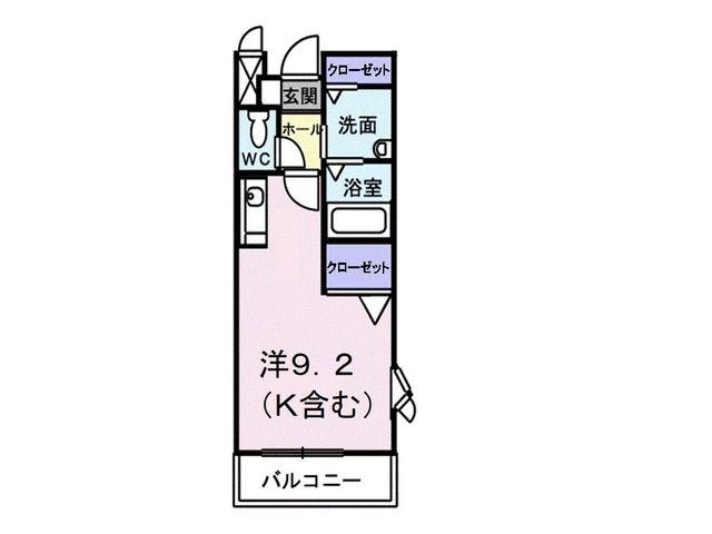 フィヤージュII(ワンルーム/2階)の間取り写真