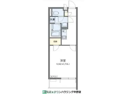 クレイノMOON I(1K/2階)の間取り写真