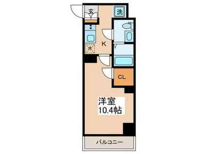 アルスビル(1K/4階)の間取り写真