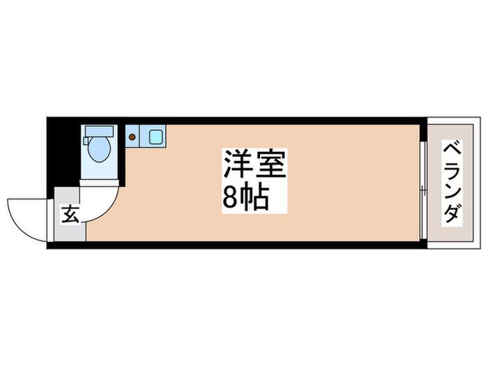 フェリースカベ(ワンルーム/1階)の間取り写真