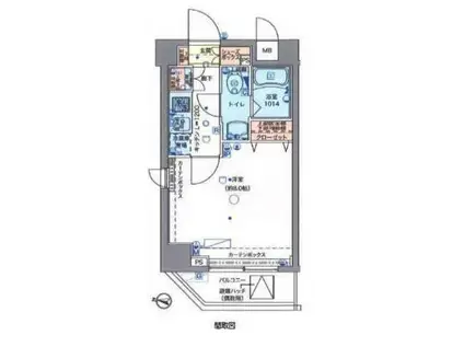 ミューズ両国(1K/3階)の間取り写真