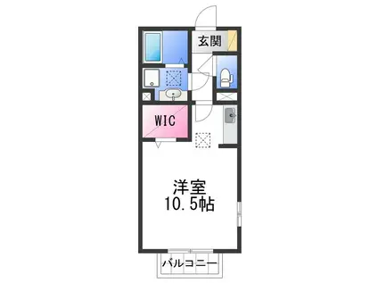 ウイングY&K(ワンルーム/1階)の間取り写真