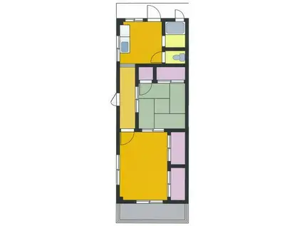 西牧ビル(2DK/3階)の間取り写真