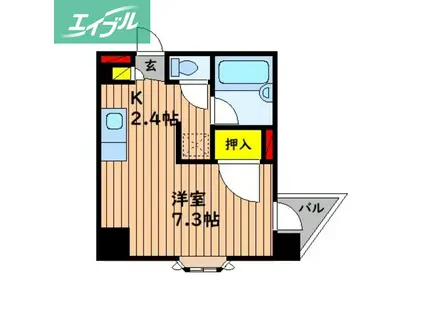 三貴ビル(1K/3階)の間取り写真