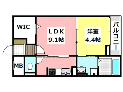 グランシャリオ(1LDK/1階)の間取り写真
