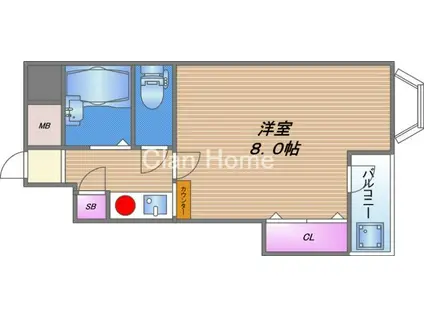 エムロード三番館(1K/3階)の間取り写真