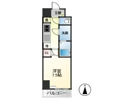 MISTRAL姫路駅前VI東駅前町(1K/10階)の間取り写真