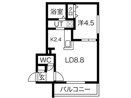 ブランシャールALAIN西町(1LDK/5階)の間取り写真