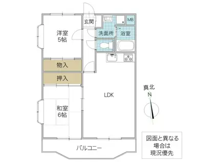 ファミール笠原(2LDK/3階)の間取り写真