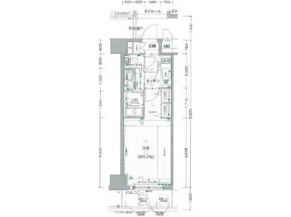 セオリー梅田ドムス(1K/5階)の間取り写真
