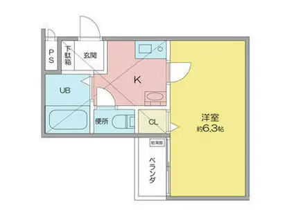 ワールドレコード(1K/1階)の間取り写真