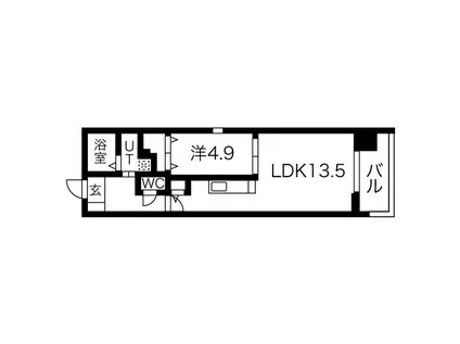 THE BRICKS(1LDK/3階)の間取り写真