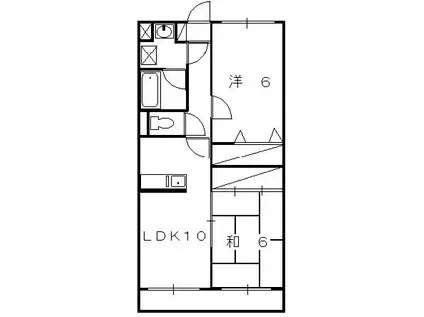 グランシャリオ(2LDK/2階)の間取り写真