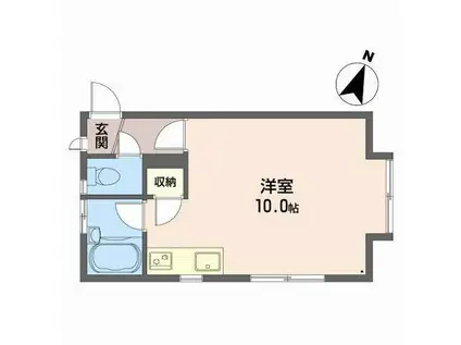 パレスエヴァ八乙女(ワンルーム/1階)の間取り写真