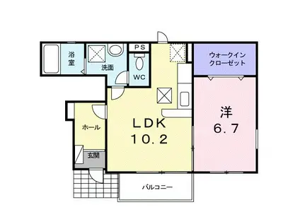 ベルファミーユ I(1LDK/1階)の間取り写真