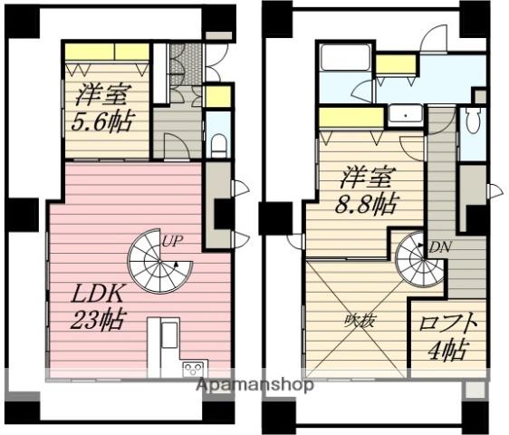 KDXレジデンス大濠ハーバービュータワー(2LDK/27階)の間取り写真
