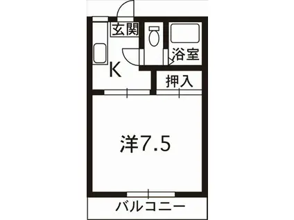 エクセルコート(1K/2階)の間取り写真