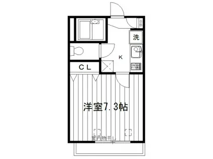 ヴァンベール新中野(1K/1階)の間取り写真