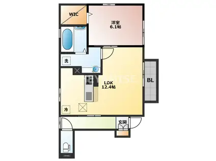 Y・フィールド(1LDK/1階)の間取り写真