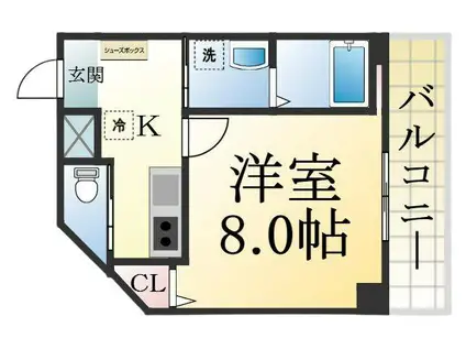 クレアドル須磨II(1K/3階)の間取り写真