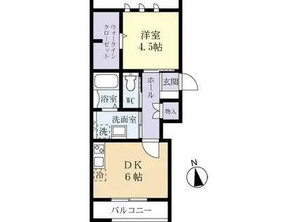 レジデンス藤秀(1DK/1階)の間取り写真