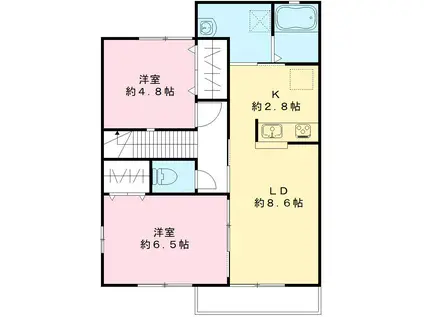 コンフォルトC(2LDK/2階)の間取り写真