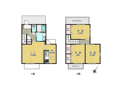 ミュージア西風(3LDK/1階)の間取り写真