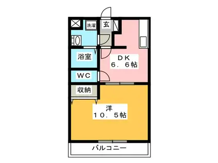 ON STYLE B館(1DK/2階)の間取り写真