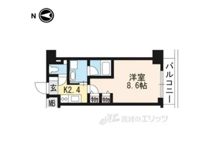 ベラジオ京都清水(1K/2階)の間取り写真