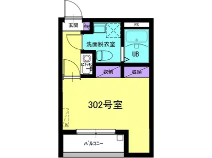 ギオンハウス川口並木(1K/3階)の間取り写真