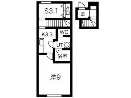 LEBEL VIER(1K/2階)の間取り写真