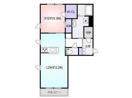 ラ アリエッタ(1LDK/3階)の間取り写真