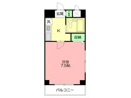 第3野本ビル(1K/1階)の間取り写真