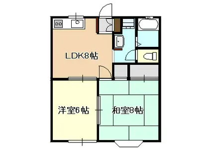 ベルセゾン(2LDK/1階)の間取り写真